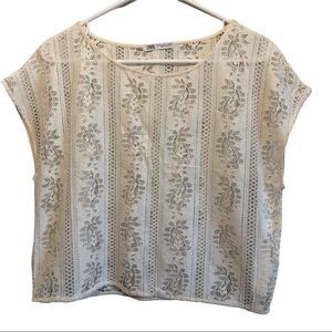 Zara Sheer Paisley Cropped Crochet Top Size Small